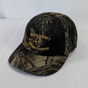 VTG Fulton County Broken Arrow OK Snapback Cap Hat Camo Tulsa Made in USA
